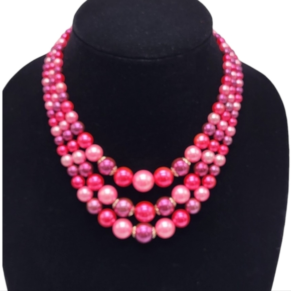 1950's Pink Faux Pearl Demiparure Set - Picture 3 of 7